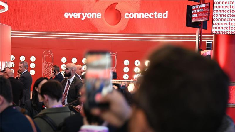 Der Vodafone-Messestand beim MWC in Barcelona.