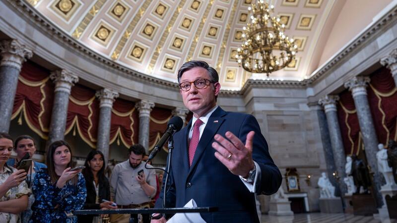 US-Repräsentantenhaus stimmt für Ukraine-Hilfen Der Vorsitzende des Repräsentantenhauses Mike Johnson.