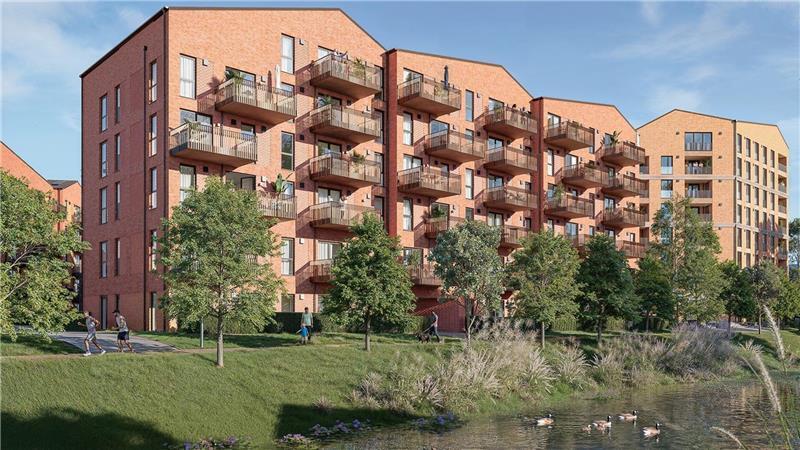 80 Millionen Euro: 7 Fragen zu Stades Gummi-Schmidt-Quartier Der Wohnblock bei Gummi-Schmidt an der Westseite mit Anschluss ans Grün.
