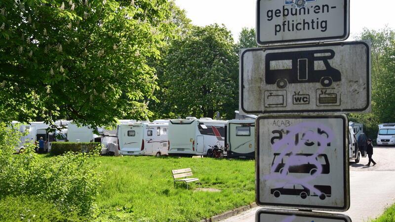 Der Wohnmobilstellplatz am Genslerweg in Buxtehude.