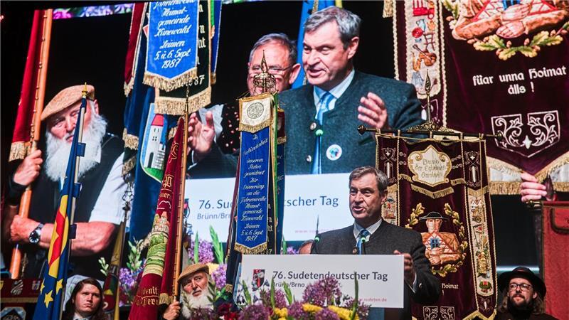 Der bayerische Ministerpräsident Markus Söder (CSU) sprach beim 76. Sudetendeutschen Tag in Brünn (Brno). 