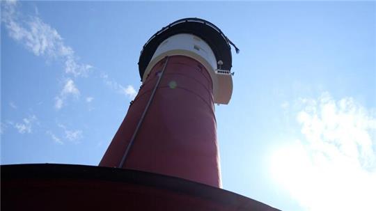 Der denkmalgeschützte Alte Leuchtturm auf der Nordseeinsel. Am Pfingstmontag wurde der neue Leuchtturmwärter Jochheim vorgestellt.