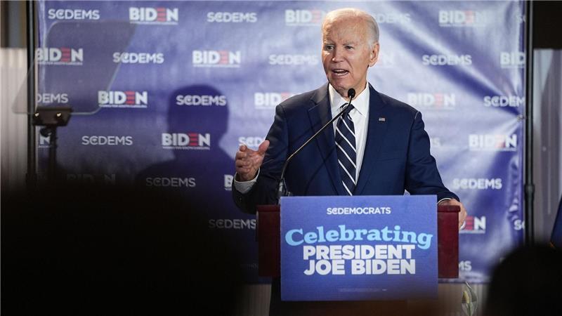 Der ehemalige US-Präsident Joe Biden sprich vor der Demokratischen Partei.