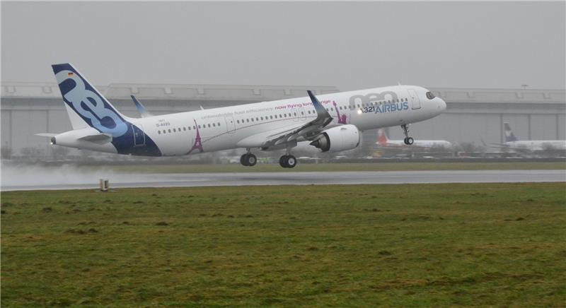 Der erste Airbus A321LR startete am Mittwoch zum Flug. Foto: Stephan