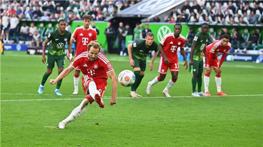 Der erste Elfmeter-Fehlschuss seiner Bundesliga-Karriere: Harry Kane im Spiel gegen den VfL Wolfsburg.