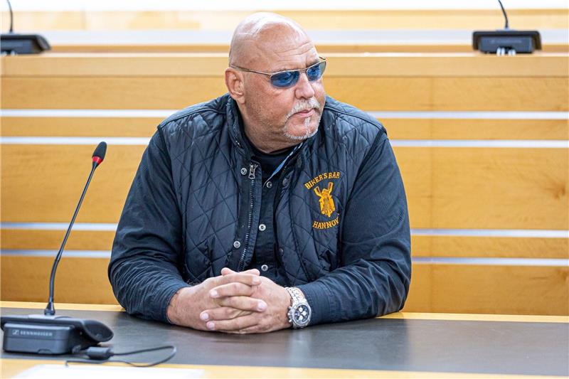 Der frühere Rocker-Boss Frank Hanebuth im vergangenen November im  Landgericht Hannover.