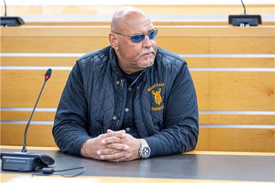 Der frühere Rocker-Boss Frank Hanebuth im vergangenen November im  Landgericht Hannover.
