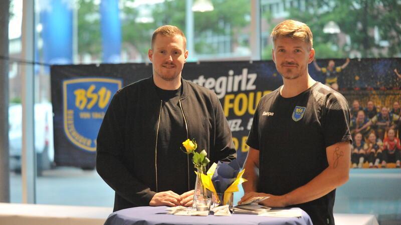 Neuer BSV-Trainer Jonas Schlender stellt sich vor – „Natürlich brenne ich“ Der künftige BSV-Trainer Jonas Schlender (links) und sein Vorgänger Nicolaj Andersson.