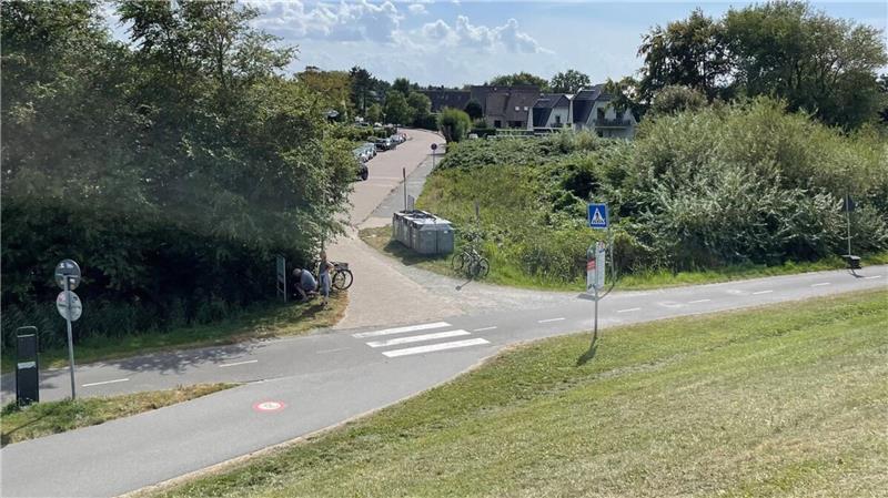 Der mutmaßliche Tatort am Döser Seedeich: Mehrfach kam die Rede am jüngsten Verhandlungstag auf die im Bild zu erkennenden Altglas-Container.
