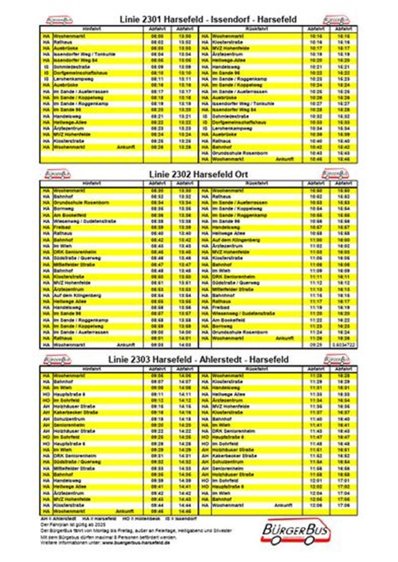 Der neue Fahrplan ab 3. März 2025.
