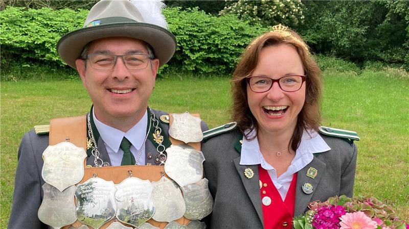 Der neue Schützenkönig Olaf Leipold und seine Königin Jeanette Leipold.