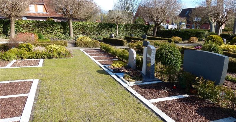 Der umgestaltete Oldendorfer Friedhof mit seinen Urnen- und Urnen-Doppelgräbern ist auf neue und stark nachgefragte Bestattungsformen eingestellt. Foto Eidtmann