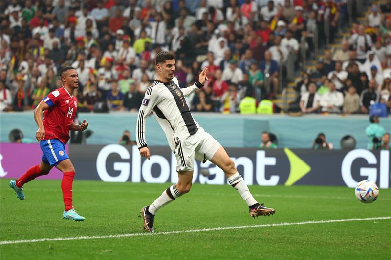 Trotz Sieg: Deutschland ist raus aus der WM Deutschlands Kai Havertz trifft zum 2-3. Foto: Christian Charisius/dpa