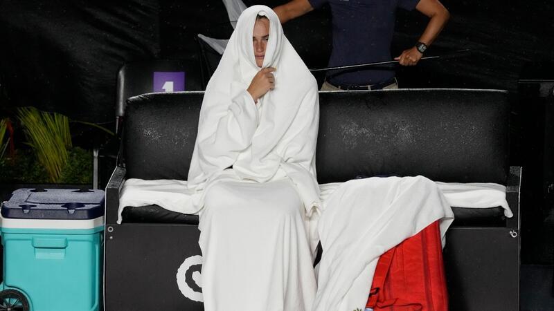 Dick eingepackt: Aryna Sabalenka in Cancun.