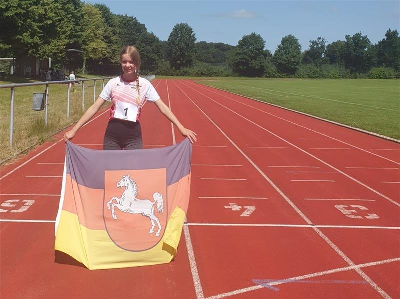 Die 14-jährige Christina Meier vom VfL Horneburg hat einen neuen Landesrekord im Gehen aufgestellt . Foto: Verein