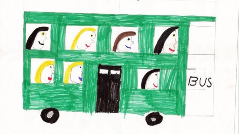 Die 4 c der Süderwischschule fuhr 1993 per Bus ins benachbarte Nordholz.