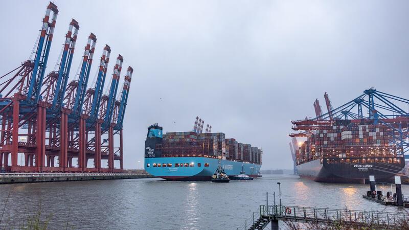 Die «Ane Maersk» wurde bei Hyundai Heavy Industries in Südkorea gebaut und fasst mehr als 16 000 Standardcontainer (TEU).