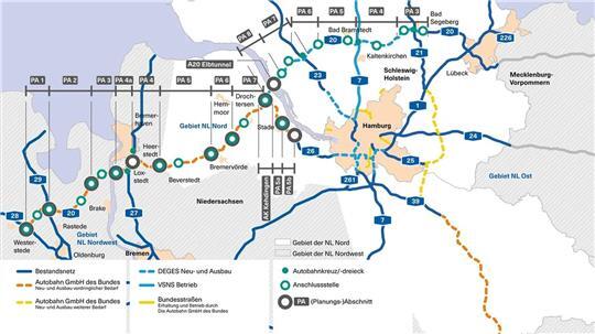 Die Autobahnen im Norden im Überblick.