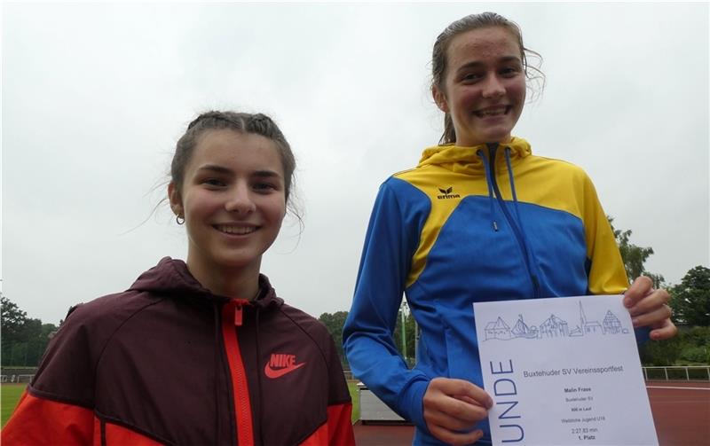 Die BSV-Athletinnen Joanna Bülte und Malin Frase (rechts) haben sich für die Norddeutschen Meisterschaften qualifiziert