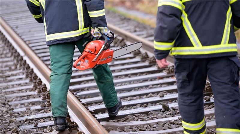 Sturmtief „Joshua“ sorgt für Feuerwehreinsätze im Norden Die Bahnstrecke Leer-Oldenburg wurde für rund acht Stunden wegen eines umgestürzten Baums gesperrt. (Symbolbild)