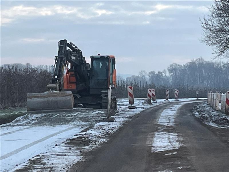 Die Baustelle auf der K 39 ruht winterbedingt. Foto: Vasel
