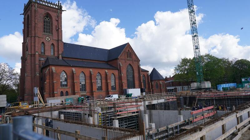Die Baustelle des zukünftigen „Sophien-Campus“ des Erzbistums Hamburg.