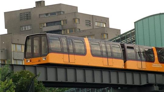 Die Berliner Magnetbahn im Jahr 1991. Berlin will den Einsatz einer Magnetschwebebahn in der Hauptstadt auf einer Pilotstrecke testen.