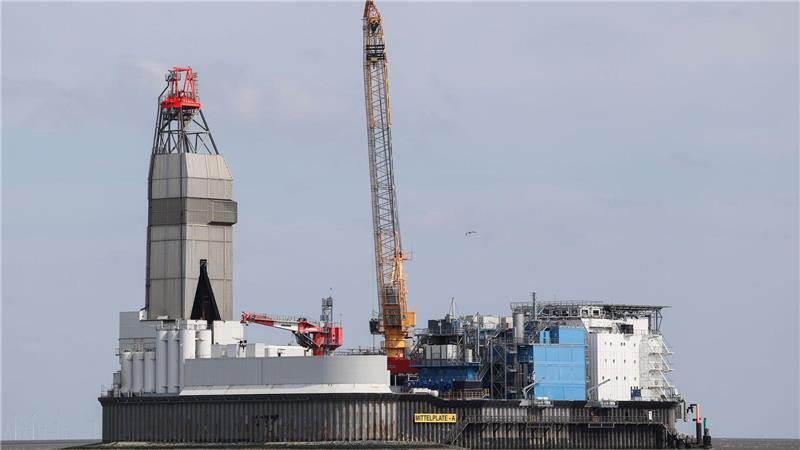 Die Bohrinsel Mittelplate liegt in der Nordsee vor der Küste von Schleswig-Holstein.