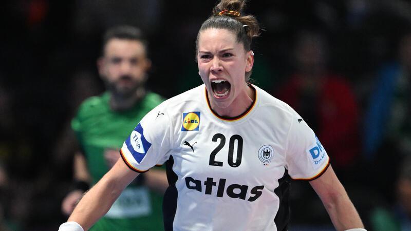 Die Buxtehuderin Emily Vogel (ehemals Bölk) jubelt. 