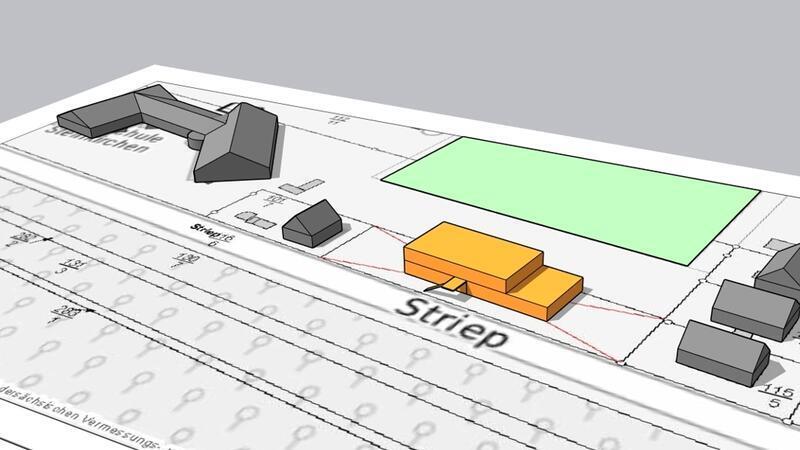 Aufatmen in Hollern-Twielenfleth: Containerschule ist vom Tisch Die Containerschule (gelb) am Striep in Steinkirchen ist vom Tisch. Links ist die Oberschule zu sehen.