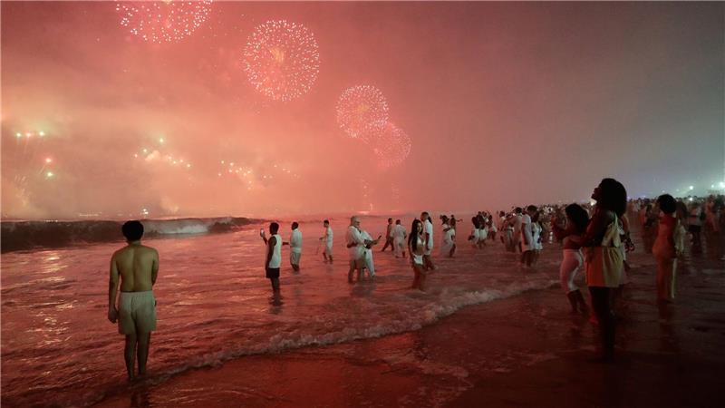 Die Copacabana - ein Anziehungspunkt auch in der Nacht zu Neujahr.