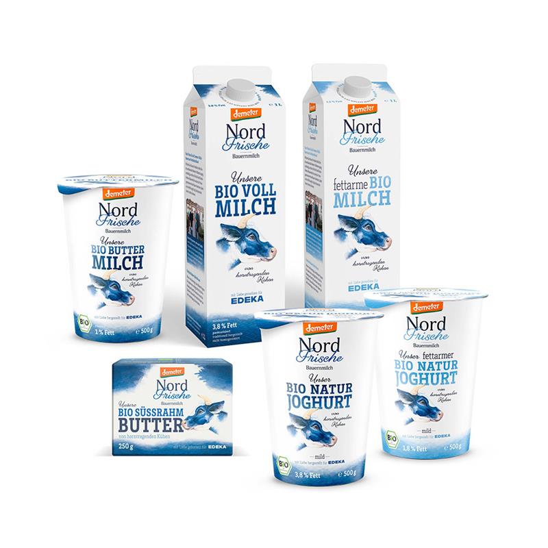„Sehr gut“: Drochterser Milch überzeugt im großen Warentest Die Demeter Nordfrische Bauernmilch wird exklusiv bei Edeka verkauft. Foto: Norddeutsche Demeter-Milchbauern GmbH & Co. KG/Edeka