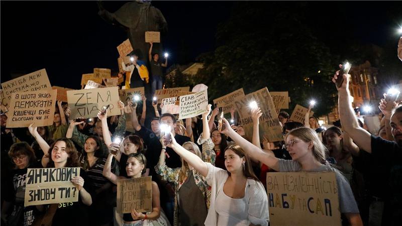 Ukraine-Krieg: Gefangenenaustausch vereinbart - neues Gesetz Die Demonstranten fürchten um die Unabhängigkeit der Antikorruptionsbehörden.