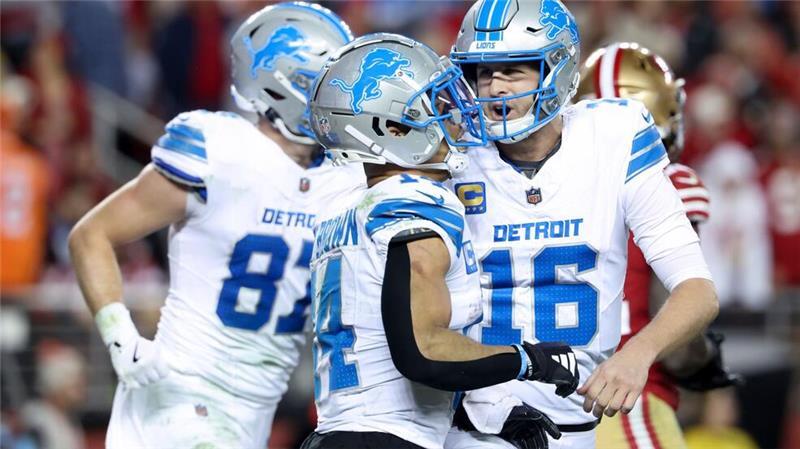 Detroit Lions gelingt Revanche in San Francisco Die Detroit Lions um Quarterback Jared Goff (r.) und Wide Receiver Amon-Ra St. Brown spielen die beste Saison ihrer Geschichte.