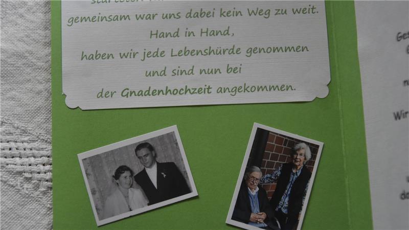 70 Jahre: Buxtehuder feiern Gnadenhochzeit Die Einladung von Rosemarie und Gerhard Eggers.