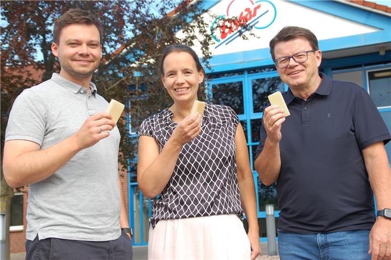 Die Eismacher: Christoph Ruehs (links), Isabel Schuldt, Martin Ruehs.
