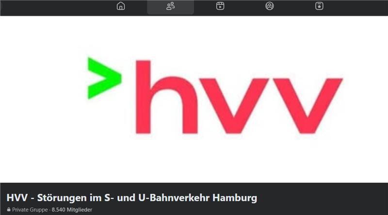Die Facebook-Gruppe "HVV - Störungen im S- und U-Bahnverkehr Hamburg" ist privat. Nur Mitglieder können die Beiträge lesen.