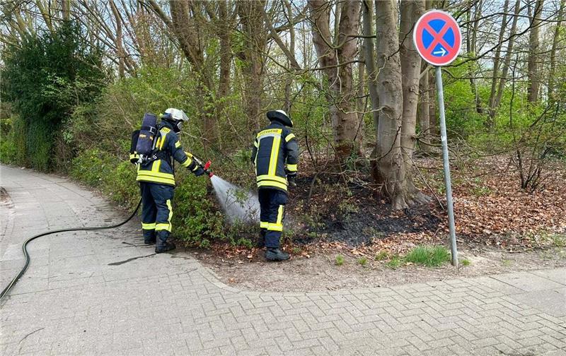 Die Feuerwehr Buxtehude löscht einen Flächenbrand am Schulzentrum Süd. Foto: Freiweillige Feuerwehr Buxtehude