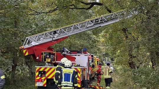 Die Feuerwehr Langen wurde Sonntagmittag zu einer Höhenrettung alarmiert.