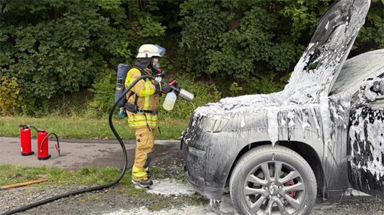 Die Flammen waren aus dem Motorraum geschlagen.