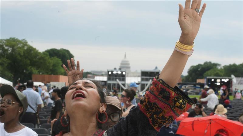 Gebete, „Patriotismus“: Tausende bei Event in Washington Die Gebetsveranstaltung findet auf der National Mall mitten im Herzen Washingons statt.