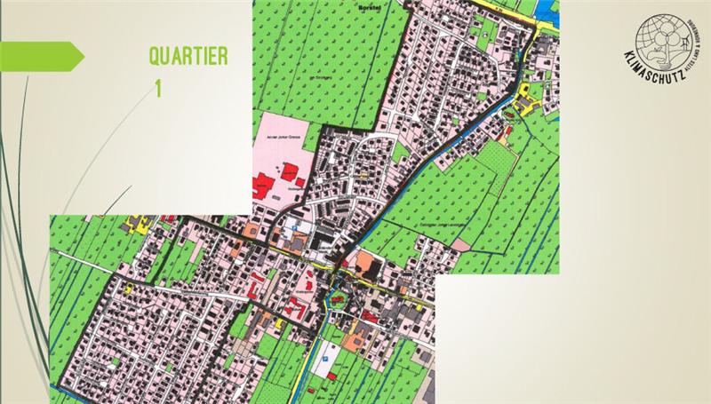 Die Gemeinde Jork will ein „Energetisches Quartierskonzept“, verbunden mit der Ausweisung eines Sanierungsgebietes, in den Ortsteilen Jork und Borstel (schwarz umrandet) auf den Weg bringen.  Karte Gemeinde Jork