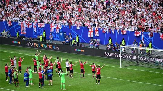 Die Georgier holten den ersten Punkt bei einem großen Fußball-Turnier.