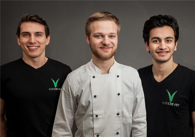 Die Geschäftsführer von „Eatclever“ : Marco Langhoff, Robin Himmels und Mohamed Chapin (von links).