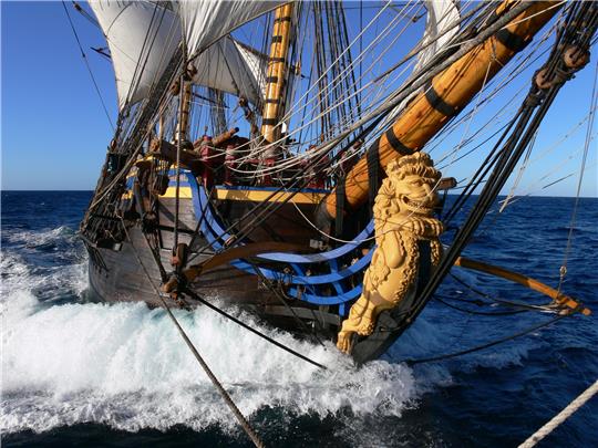 Die "Götheborg of Sweden" legt am 19. Mai 2023 erstmals im Hamburger Hafen an. Foto: Svenska Ostindiska Companiet