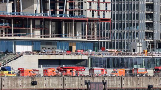 Die Großbaustelle im Überseequartier wurde evakuiert.