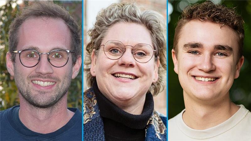 Diese drei Bewerber wollen für die Grünen in den Bundestag Die Grünen-Kandidaten für zwei Wahlkreise: Joachim Fuchs, Britta Sanders und Christopher Jesse (von links).