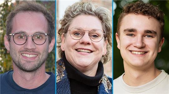 Die Grünen-Kandidaten für zwei Wahlkreise: Joachim Fuchs, Britta Sanders und Christopher Jesse (von links).