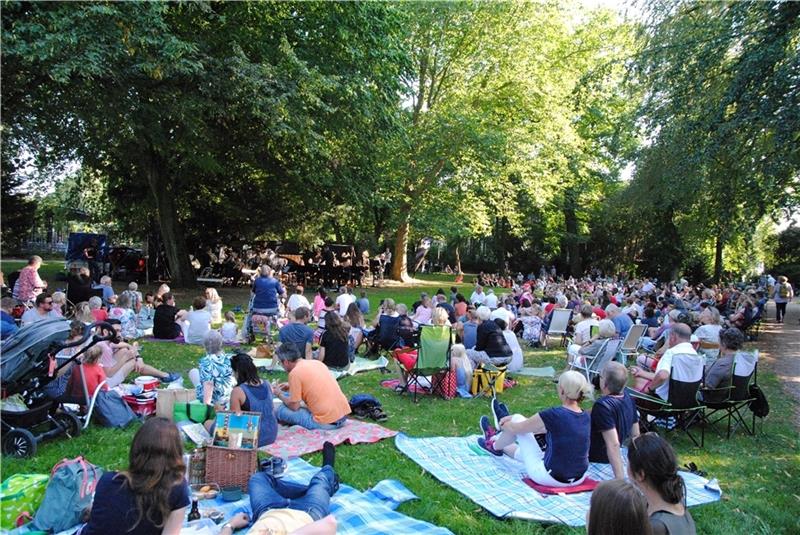 Die Idee, den Buxtehuder Stadtpark wie bei den Picknick-Konzerten des Stadtorchesters für Open-Air-Veranstaltungen zu nutzen, ist nicht neu und nimmt jetzt mit dem Konzept für eine mobile Stadtpark-Bühne konkrete Formen an. Foto: TAGEBLATT-