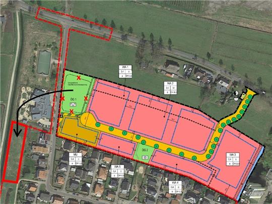 Die Karte zeigt den Bebauungsplanentwurf für das Orchideenquartier Foto: HBI